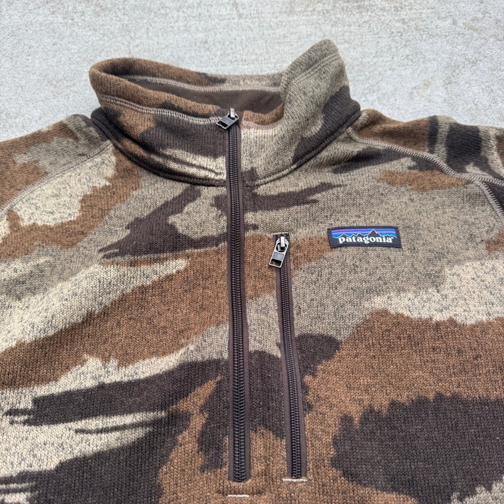 Patagonia Better Sweater 1/4 Zip Fleece Pullover Camo Brown Mens Medium - Picture 5 of 9